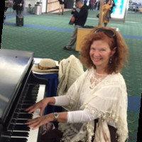 Nancy Lamka-Smith at the piano